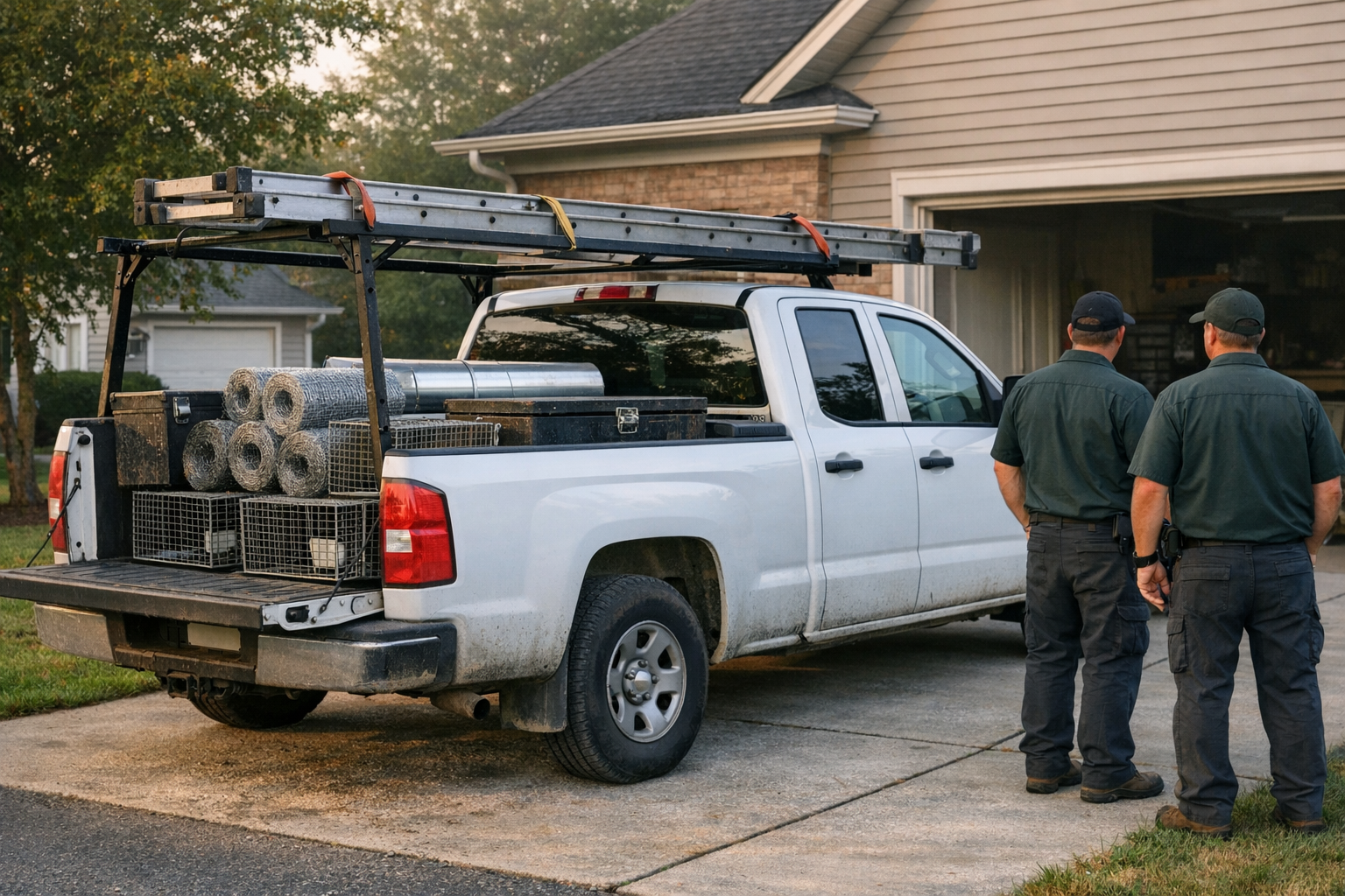 Emergency wildlife removal vehicle responding to urgent call